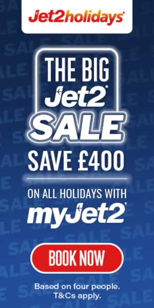 Save up to £400 on ALL holidays with myJet2 in the Big Jet2 Sale