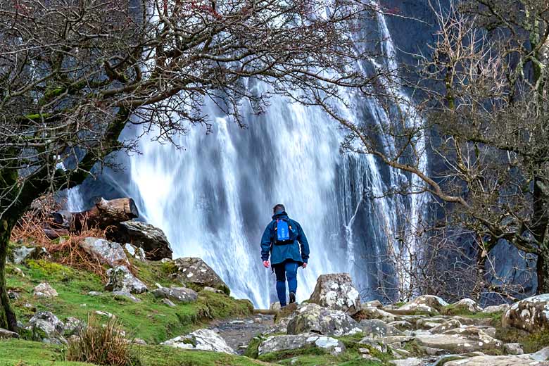 Arriving at Aber Falls