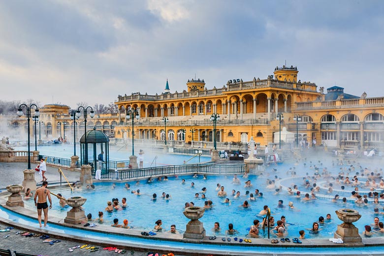 The busy waters of Budapest's Széchenyi Thermal Baths