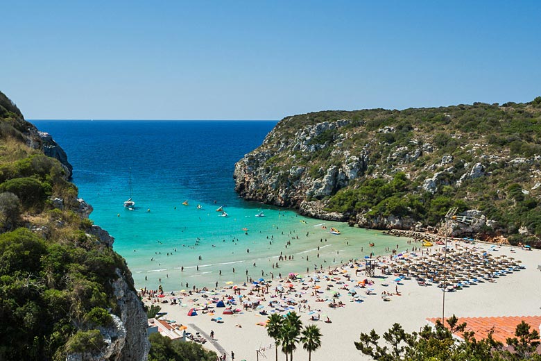 The beach at Cala en Porter on Menorca's south coast