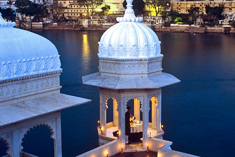 Candlelit honeymoon dinner in a palace