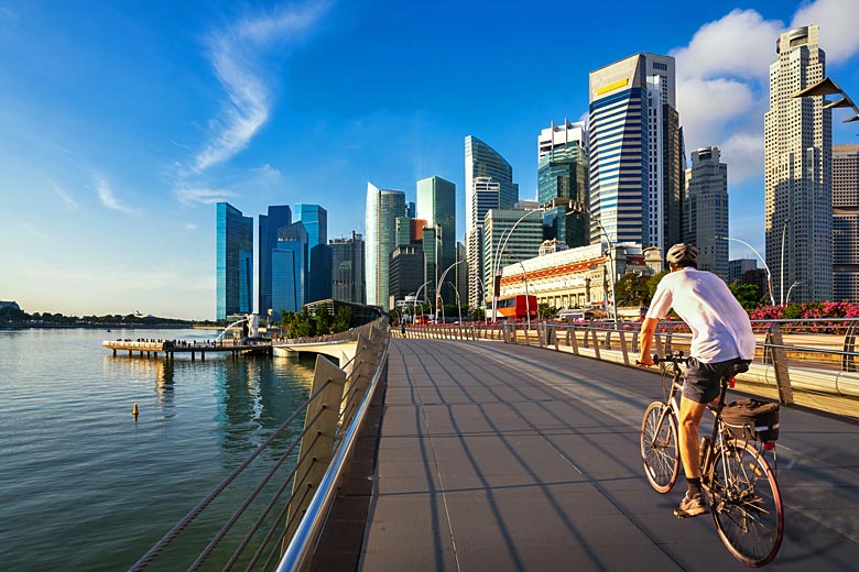 Early morning in the Central Business District of Singapore