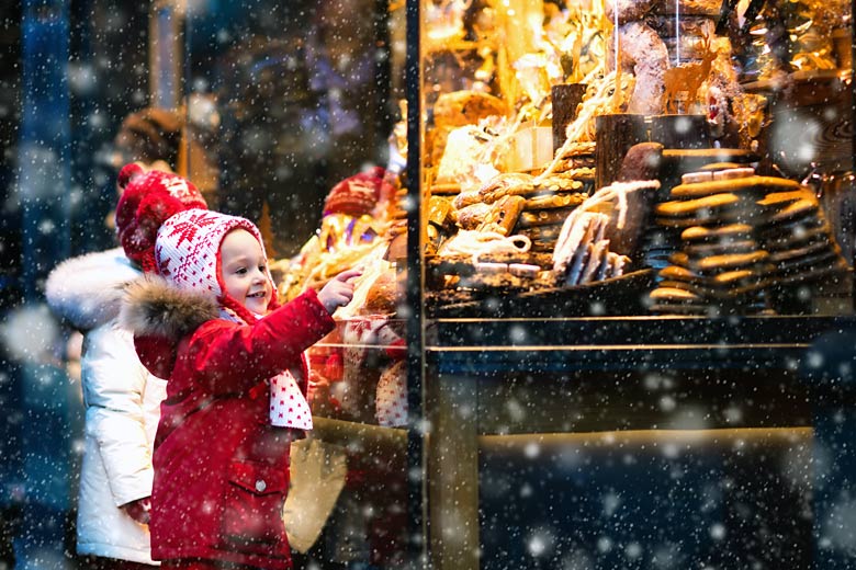 Children shopping for chocolate treats