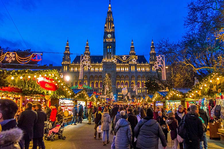 Twinkling lights at just one of Vienna's Christmas markets