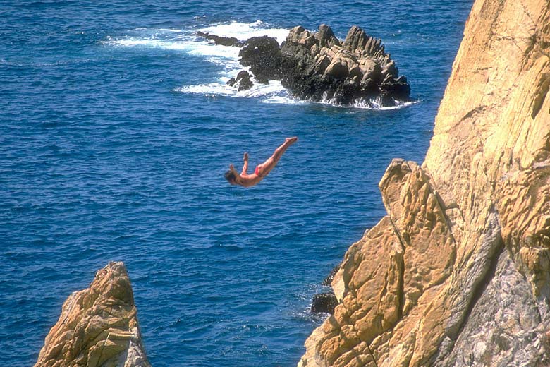 Cliff diver at La Quebrada, Acapulco, Mexico