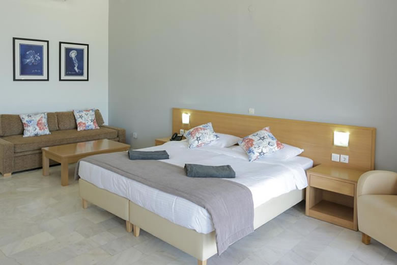 Club double room at Vounaki Beachclub, Paleros, Greece