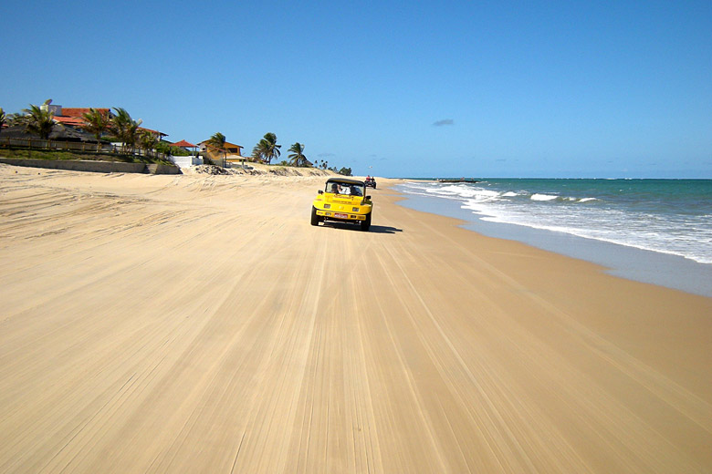 Dune buggies on Genipabu Beach