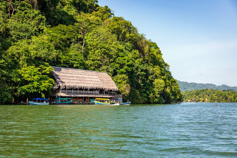 Eco lodge on the Rio Dulce in Guatemala