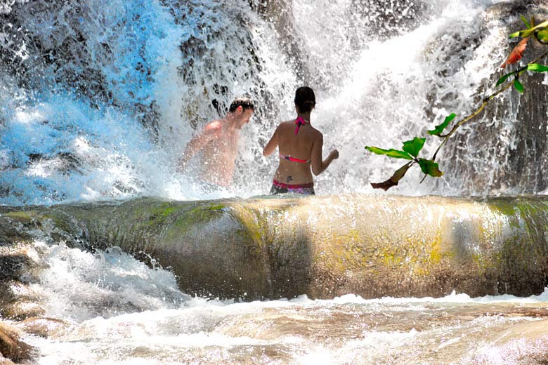 Enjoying Dunn's River Falls, Jamaica