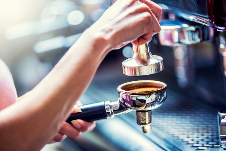 Espresso machine in Turin, Italy