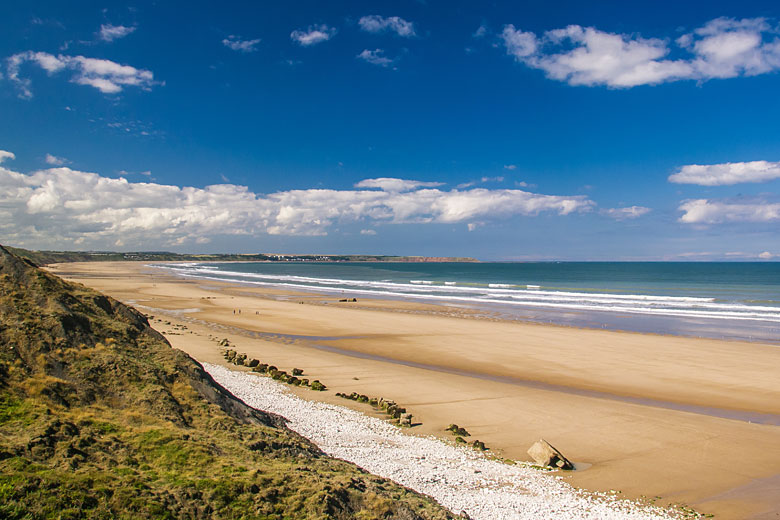 Beautiful Filey Bay looking towards the town in North Yorkshire