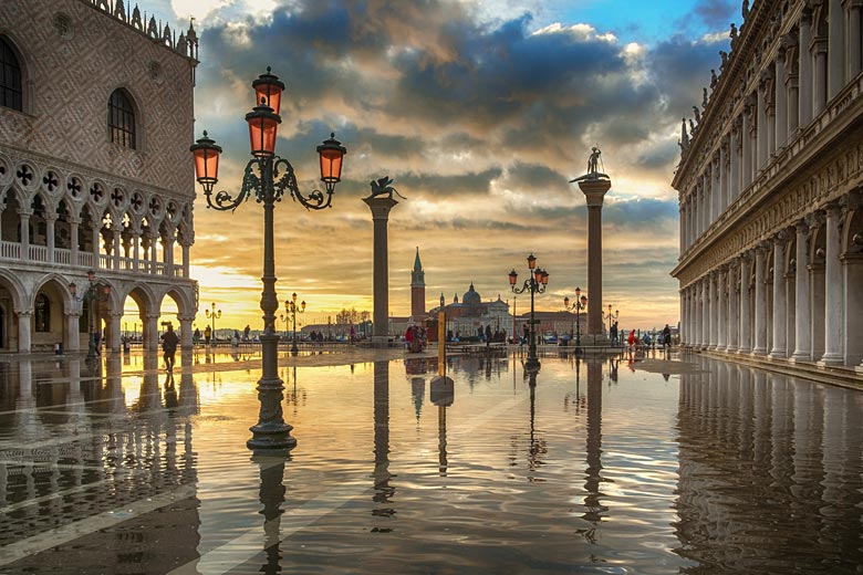 The flooded expanse of St Mark's Square