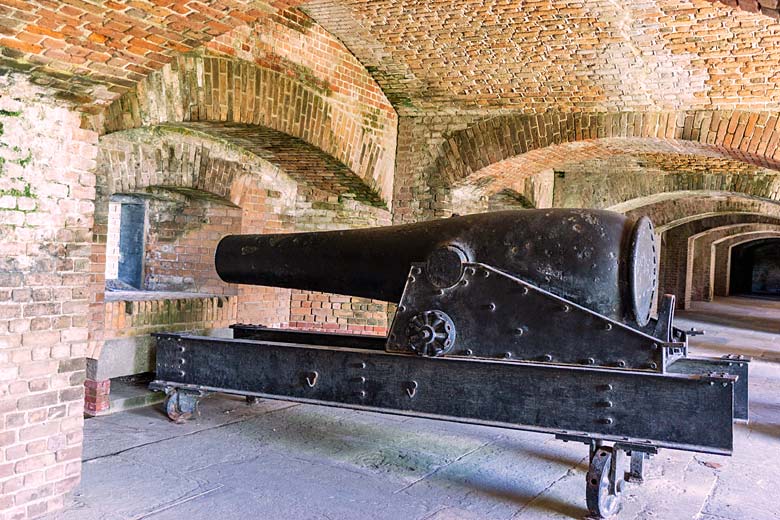 Inspecting the casemates at Fort Zachery Taylor