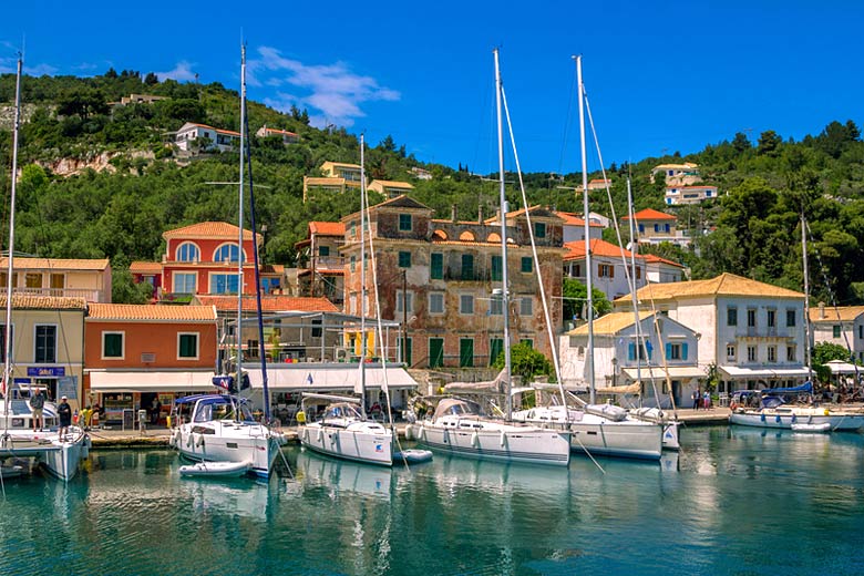 Yachts in the harbour at Gaios, Paxos