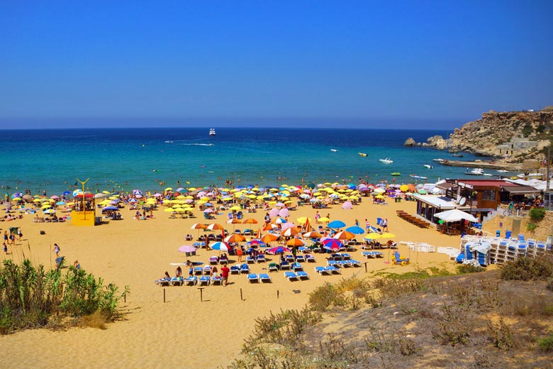 The aptly named Golden Bay, Malta