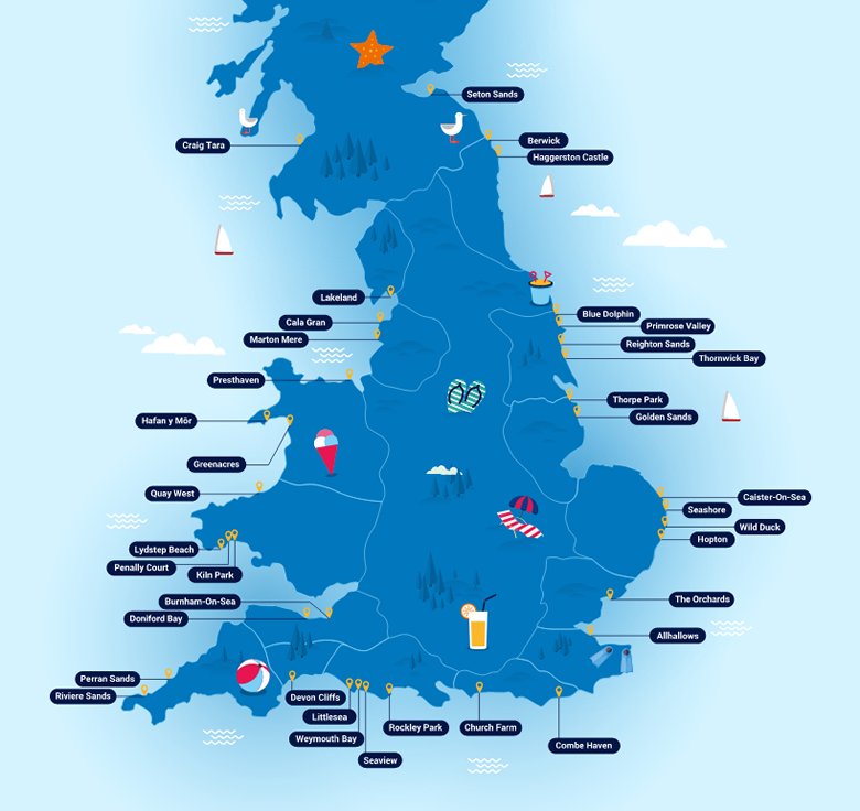 Haven holiday parks located across the UK