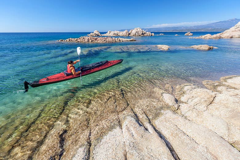 Kayaking Corsica's crystal clear waters