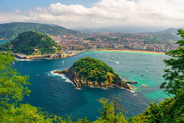 Inviting La Concha Bay, San Sebastian, Spain