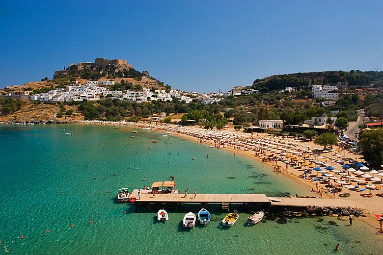 Beach at Lindos, Rhodes, Greece