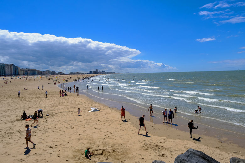 Great sweep of beach at Ostend, Belgium