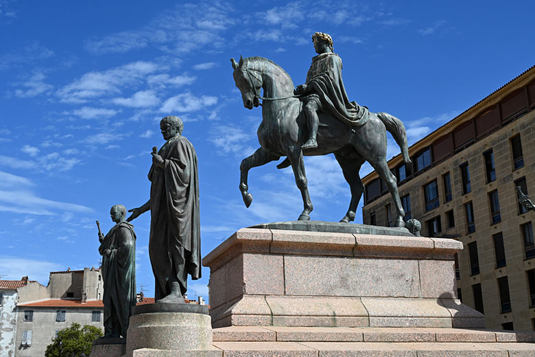 One of the many statues of Napoleon in Ajaccio