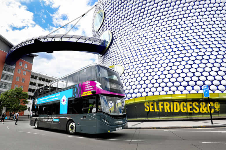 National Express West Midlands electric bus in Birmingham