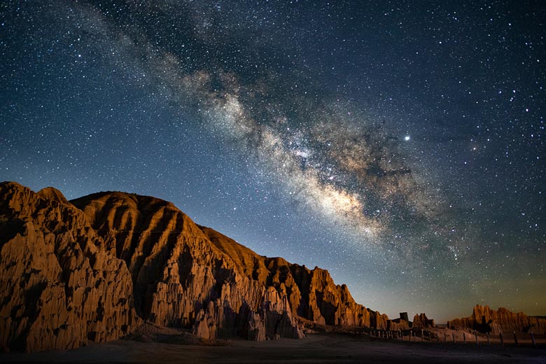 The Milky Way on a clear night at Cathedral Gorge