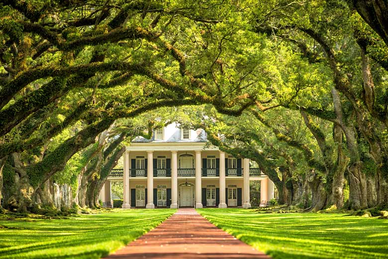 Oak Alley Plantation near New Orleans, a relic of Louisiana's dark past