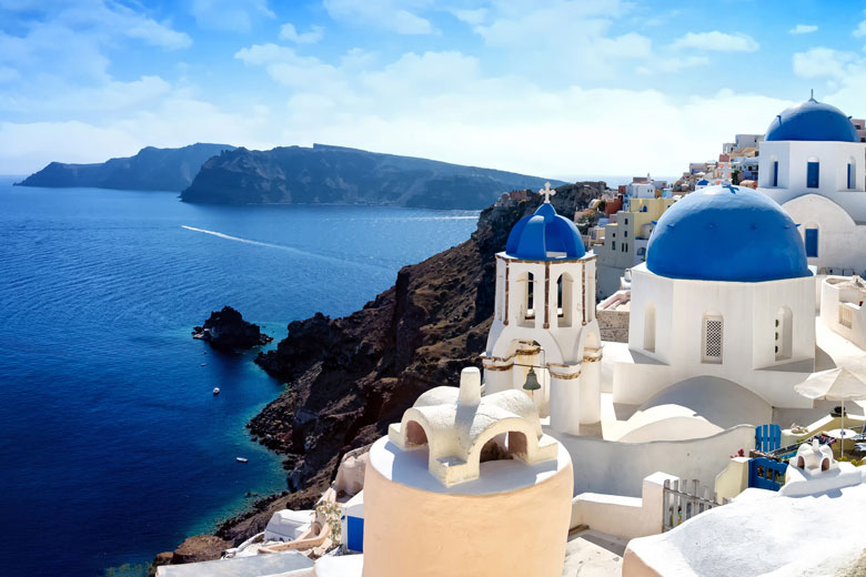 Perched on the crater wall, Santorini