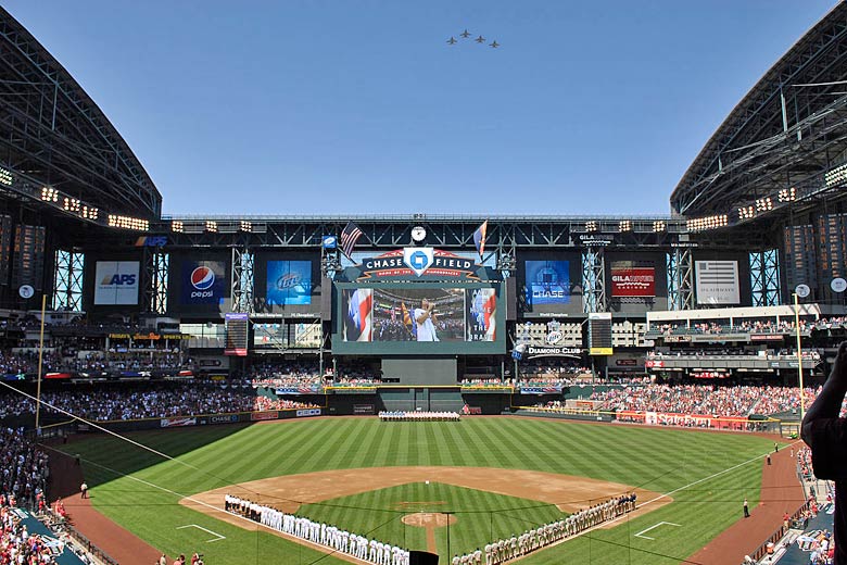 Opening day of the season at Chase Field, Phoenix, Arizona