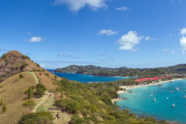 Pigeon Island Beach from Fort Rodney, St Lucia