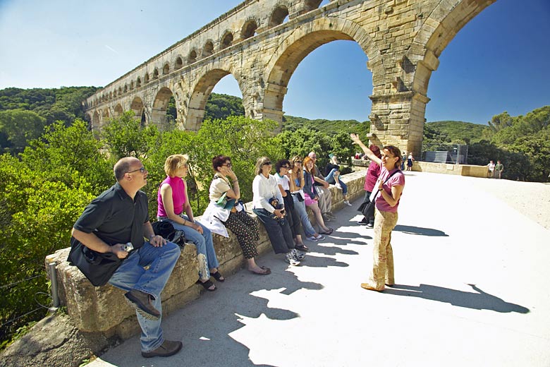 At the Pont du Gard Roman viaduct, France