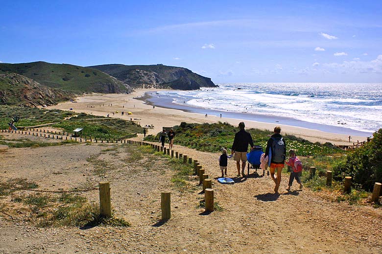 The vast sands of Praia do Amado, Algarve, Portugal