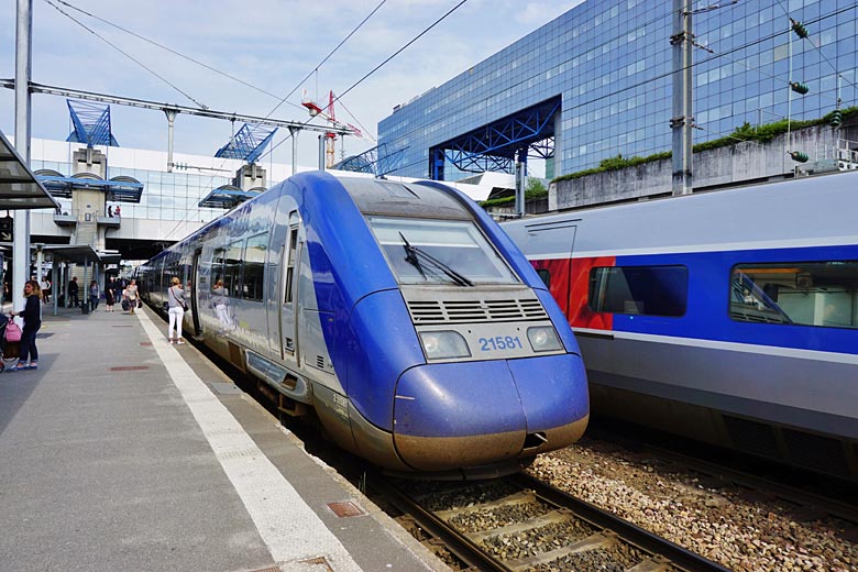 A regional TER train at Rennes station, Brittany