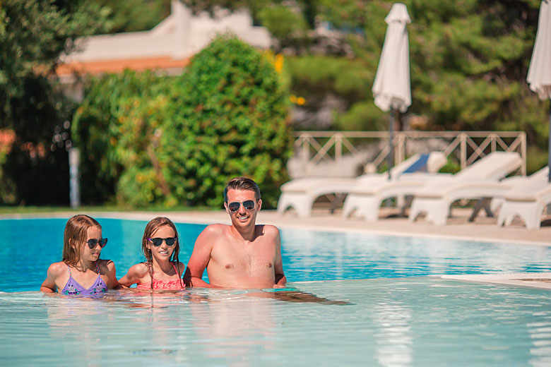 Relaxing in the pool