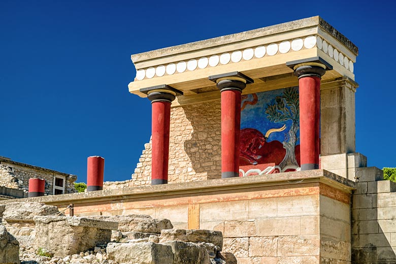 A restored section of the Palace of Knossos