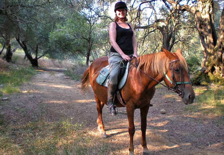 Riding in the foothills of the Pantokrator Mountains