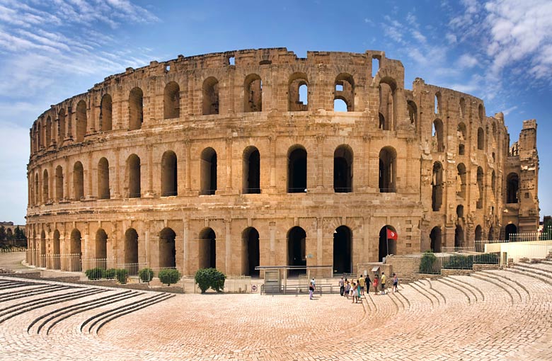 Third century Roman amphitheatre in El Jem, Tunisia