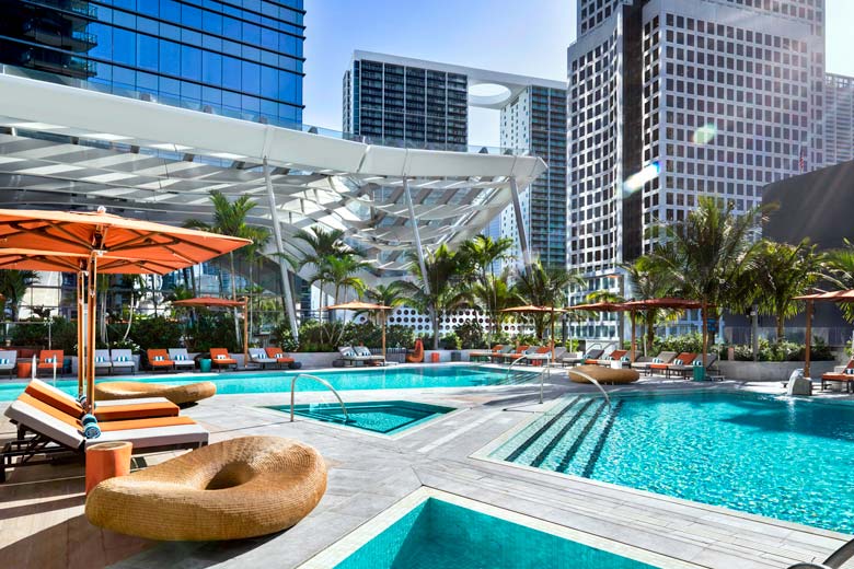 Rooftop pool and deck at EAST Miami