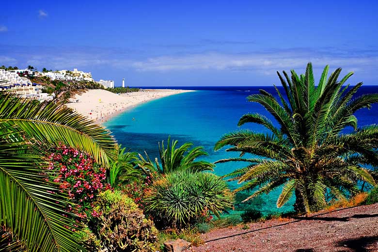 Sandy beach on the south coast of Fuerteventura