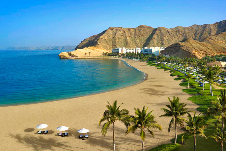 Private beach at the Shangri-La Barr al Jissah Resort