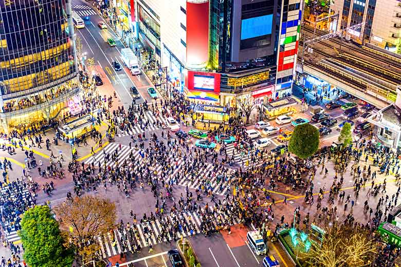 The Shibuya Crossing in Tokyo, Japan