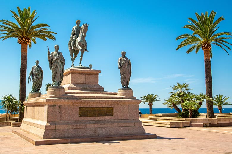 Statue of Napolean Bonaparte in the capital, Ajaccio