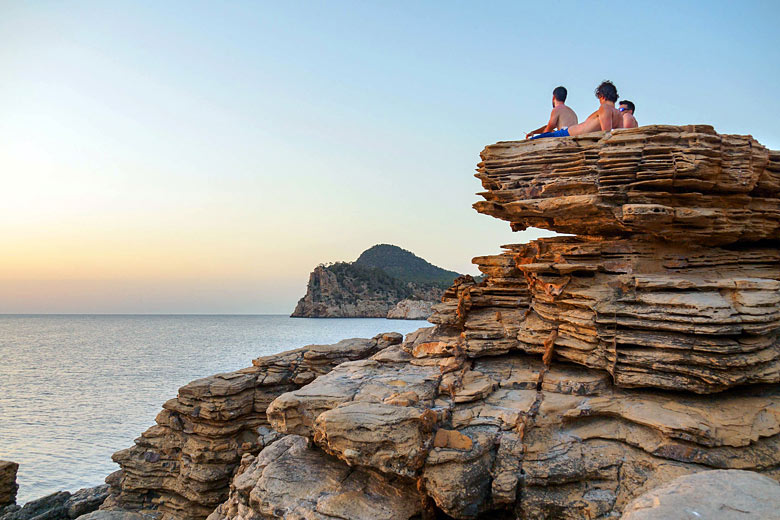 Watching the sunset from one of the rock platforms at Punta Galera