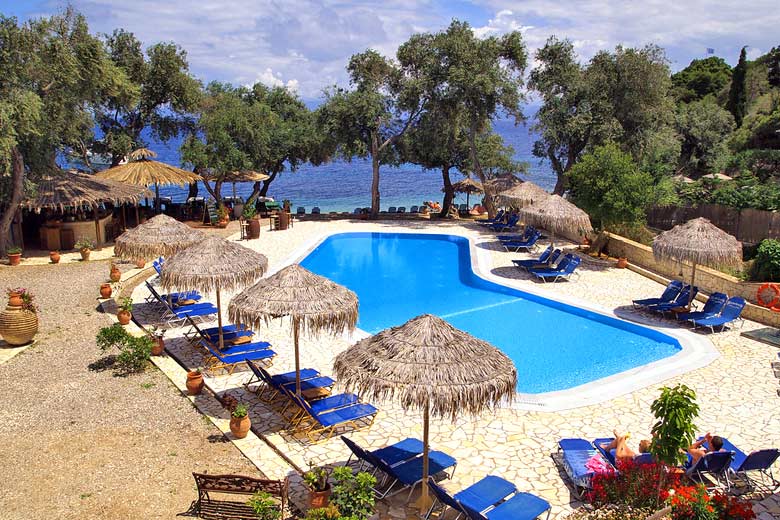 The swimming pool at Monodendri Beach, Paxos