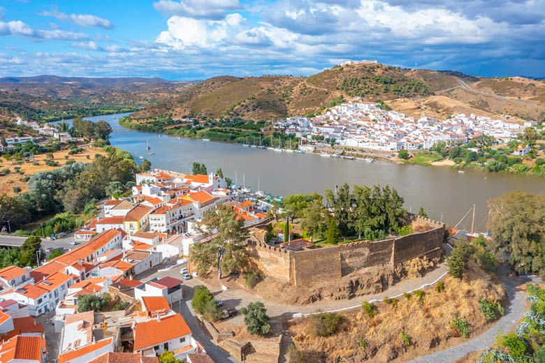 Hilltop Alcoutim and view across the Guadiana River