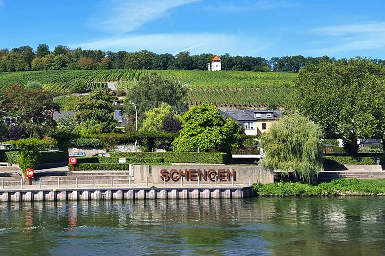 The tiny village of Schengen at the border with Germany and France